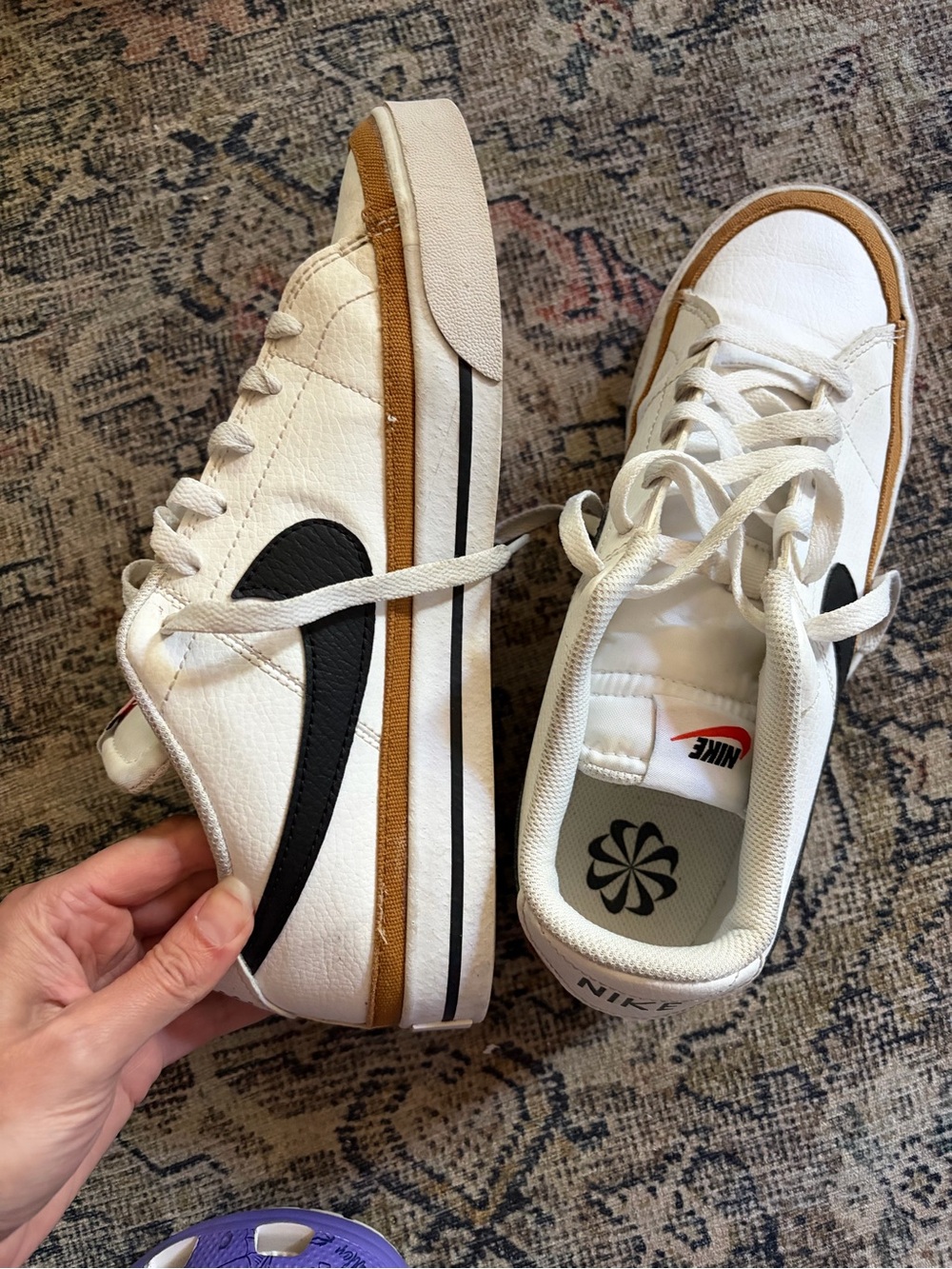 Nike White Mesh Sneakers with Subtle Black Logo